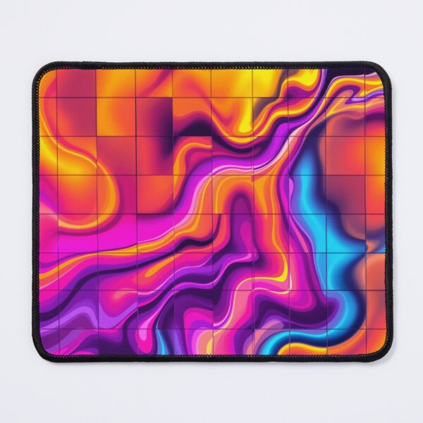 Aperçu de l'œuvre Neon Fluid Grid – Motif abstrait vibrant sur fond transparent créée et vendue par MagicMicki.