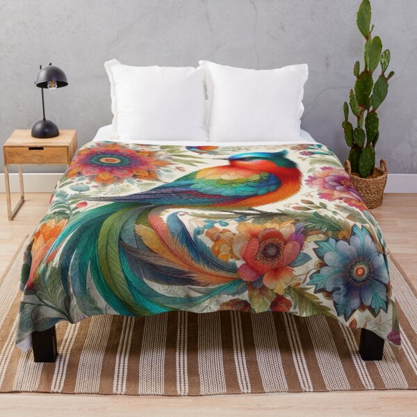 Item preview, Colorful Tapestry Bird designed and sold by TinCatOutPost.