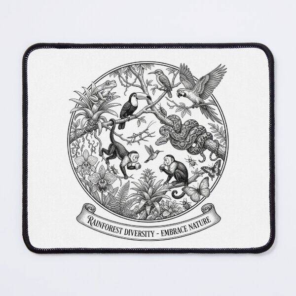 Item preview, Rainforest Diversity Embrace Nature Vintage Line Art Illustration designed and sold by chattsuede.