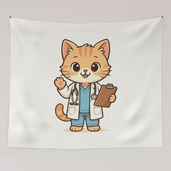 Item preview, Cat Doctor Illustration designed and sold by HoopeStylee.