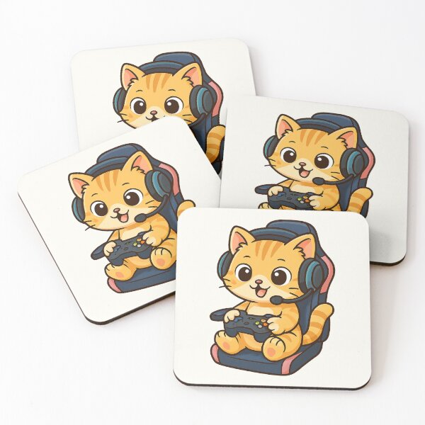 Item preview, Gaming Cat Illustration designed and sold by HoopeStylee.
