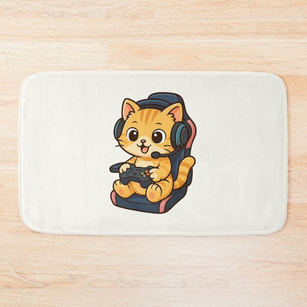 Item preview, Gaming Cat Illustration designed and sold by HoopeStylee.