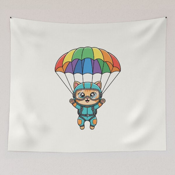 Item preview, Cute Skydiver Cat Adventure designed and sold by HoopeStylee.
