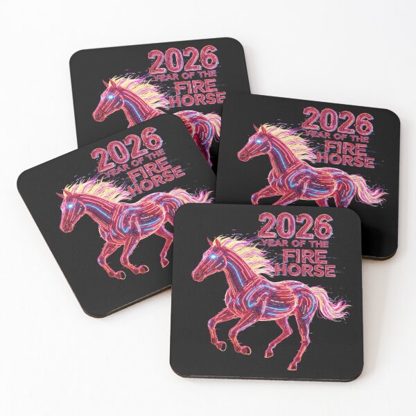 Item preview, Cyberpunk Fire Horse 2026 – Glitch Art Lunar New Year designed and sold by Design_Your_Day.