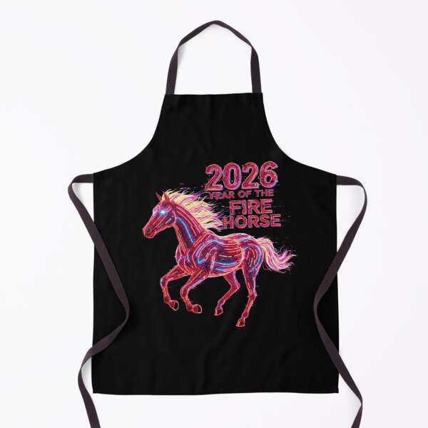 Item preview, Cyberpunk Fire Horse 2026 – Glitch Art Lunar New Year designed and sold by Design_Your_Day.