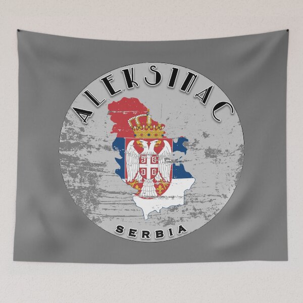 Item preview, Aleksinac Serbia Flag Worn  designed and sold by World Designs.