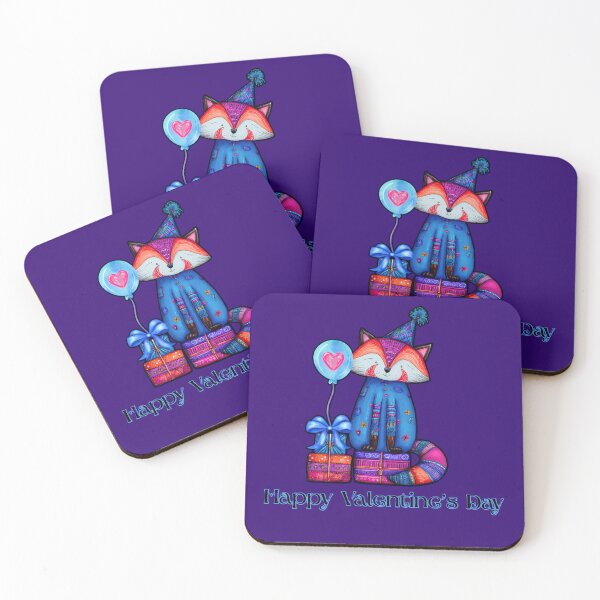Item preview, Whimsical Valentine's Day Fox and Balloon designed and sold by Lovemountain.