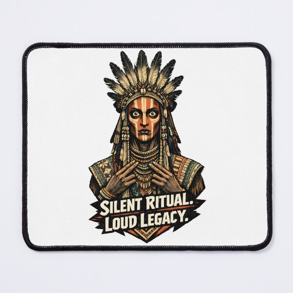Item preview, Silent Ritual Loud Legacy Native American Shaman Art Indigenous Tribal Headdress Wisdom Ancestral Spirit Meditating Elder Warrior Folk Aesthetic Spiritual Heritage Shamanic Soul Mystic Decor designed and sold by Vivaan Studio.