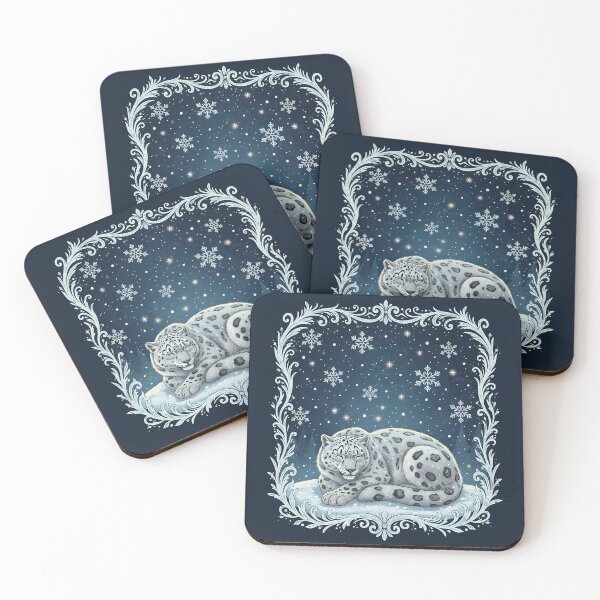 Item preview, Mystic Snow Leopard – Enchanted Winter Night designed and sold by Iras-Art-Corner.