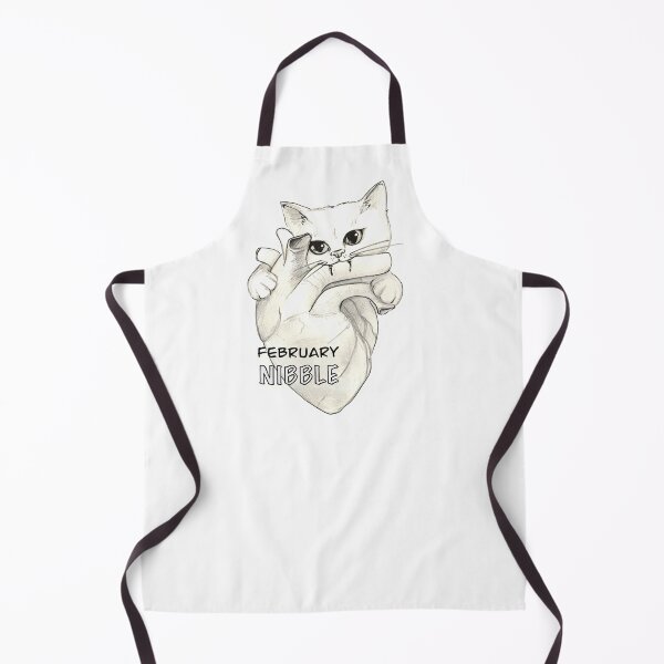 Item preview, February Bite - Kitten Hugging a Heart l Valentine’s day designed and sold by BlackLineLab.