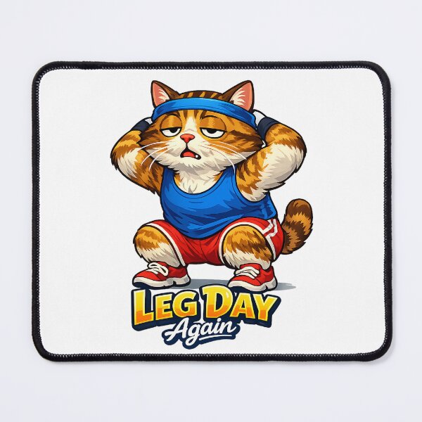 Item preview, Leg Day Again Funny Cat Gym Humor designed and sold by HappyPatchEG.