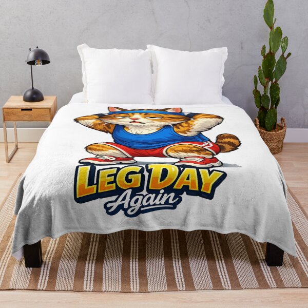 Item preview, Leg Day Again Funny Cat Gym Humor designed and sold by HappyPatchEG.