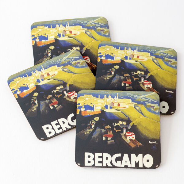 Item preview, Vintage 1920s Bergamo Italian travel ad designed and sold by aapshop.
