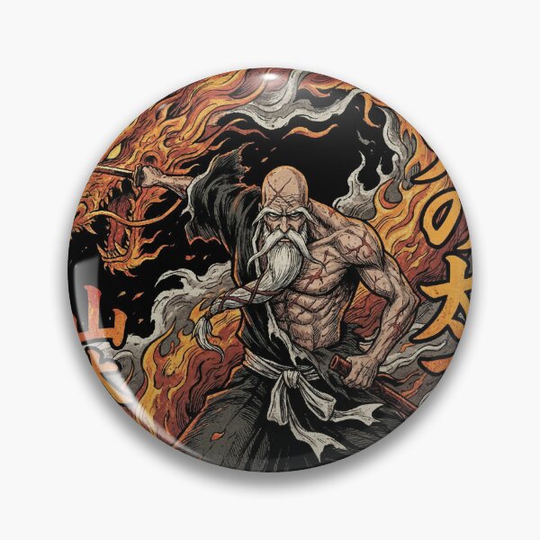 Item preview, Yamamoto Elderly Fire Captain Bankai Zanka no Tachi Flames of Heaven East West South North Ryujin Jakka Fan Art Portrait Illustration Poster T-Shirt Sticker Print Gift designed and sold by Senpaiwaves.