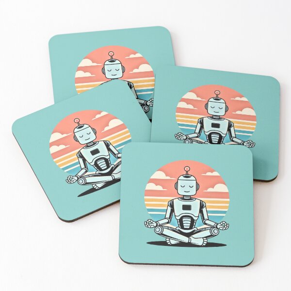 Item preview, Zen Robot Meditation Retro Clouds designed and sold by VibrArtco.