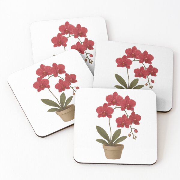 Item preview, Bright Crimson Orchid - Exotic Botanical Illustration designed and sold by TenderPawStudio.