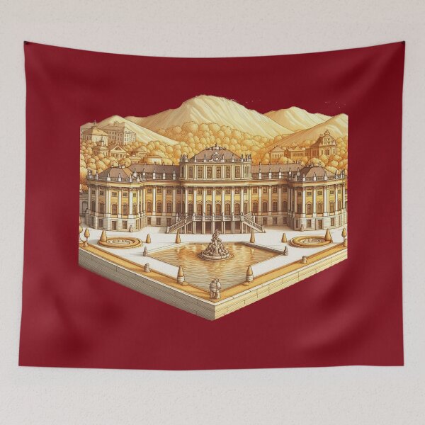 Item preview, Schönbrunn Palace – Cute 3D Sketch Label of Austria,  designed and sold by PaintMeWorld.