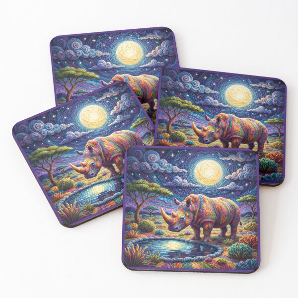 Item preview, Rhino Under the Moonlight designed and sold by Tridentulus.