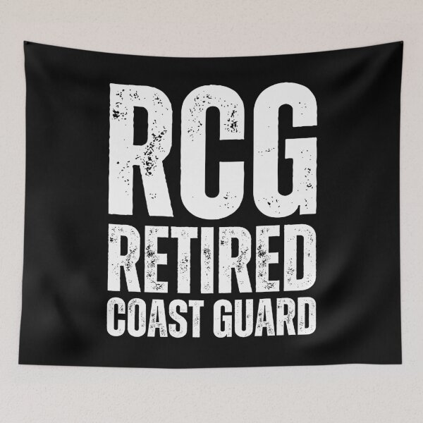 Item preview, RCG Retired Coast Guard – Rugged Military Veteran Design with Distressed White Lettering designed and sold by GFamilyC.