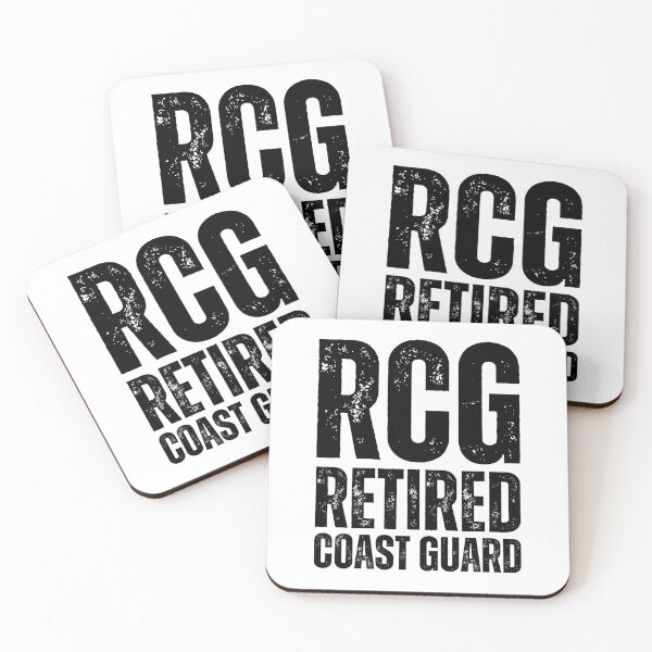 Item preview, RCG Retired Coast Guard – Rugged Military Veteran Design with Distressed Black Lettering designed and sold by GFamilyC.