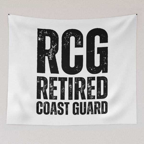 Item preview, RCG Retired Coast Guard – Rugged Military Veteran Design with Distressed Black Lettering designed and sold by GFamilyC.