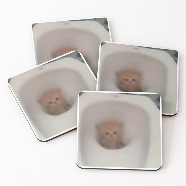 Item preview, kitten in toilet designed and sold by AtheaWH.