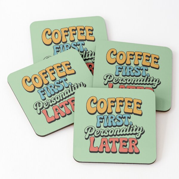 Item preview, Coffee First Personality Later – Funny Retro Coffee Typography Design designed and sold by ABLAT-CREATIONS.