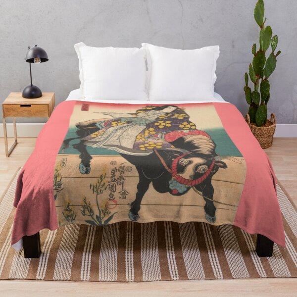Item preview, Utagawa Kunksada: Farmer Accompanies Courtier on Black Ox designed and sold by Tridentulus.