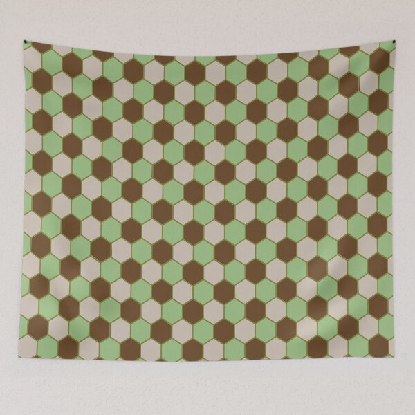 Item preview, Rustic Earth-toned Modern Minimalist Sage Taupe Deep Brown Honeycomb pattern designed and sold by PVTCreations.