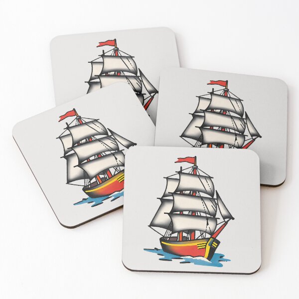 Item preview, Tall Ship Tattoo designed and sold by SteadyRolling.