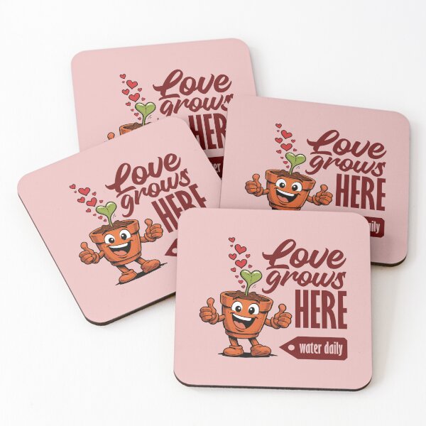Item preview, Love Grows Here Cute Plant Pot designed and sold by TheJollyDoodle.