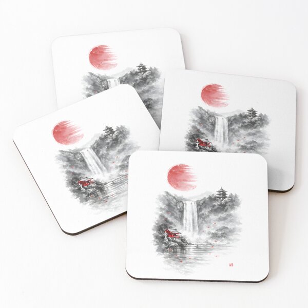 Item preview, Ink Wash Waterfall Landscape Art designed and sold by Japnito.