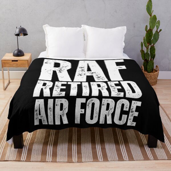 Item preview, RAF Retired Air Force – Rugged Military Veteran Design with Distressed White Lettering designed and sold by GFamilyC.