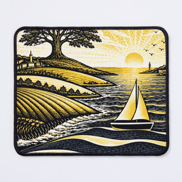 Item preview, Brittany Land & Sea – Sailboat and Tree designed and sold by BreizhLegend.