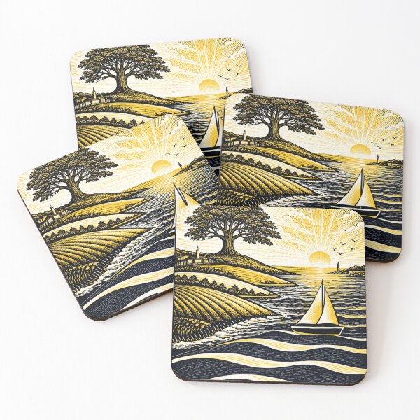 Item preview, Brittany Land & Sea – Sailboat and Tree designed and sold by BreizhLegend.