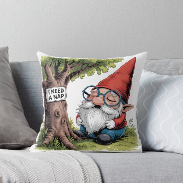 Item preview, Sleepy Garden Gnome “I Need a Nap” – Cute Funny Woodland Illustration Sticker designed and sold by StickerNexa.
