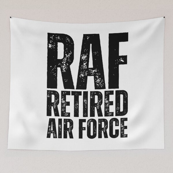 Item preview, RAF Retired Air Force – Rugged Military Veteran Design with Distressed Black Lettering designed and sold by GFamilyC.
