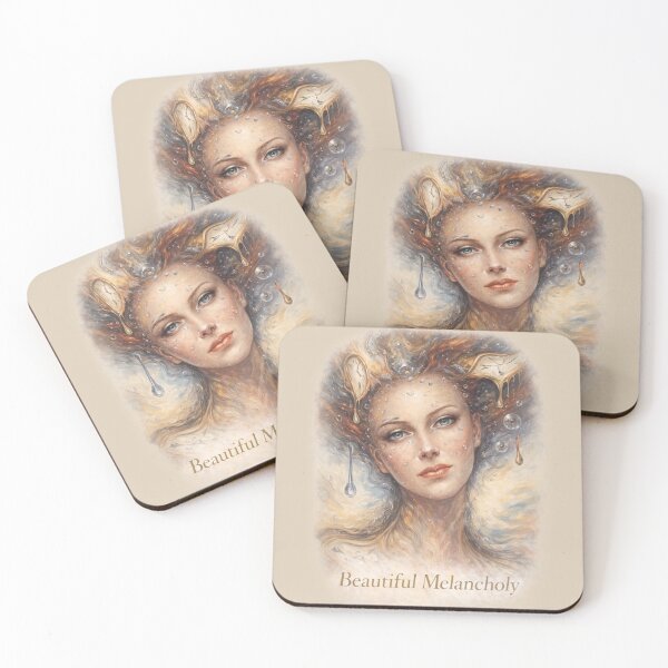 Item preview, Beautiful Melancholy. Woman portrait surreal art deco designed and sold by Natart1004.