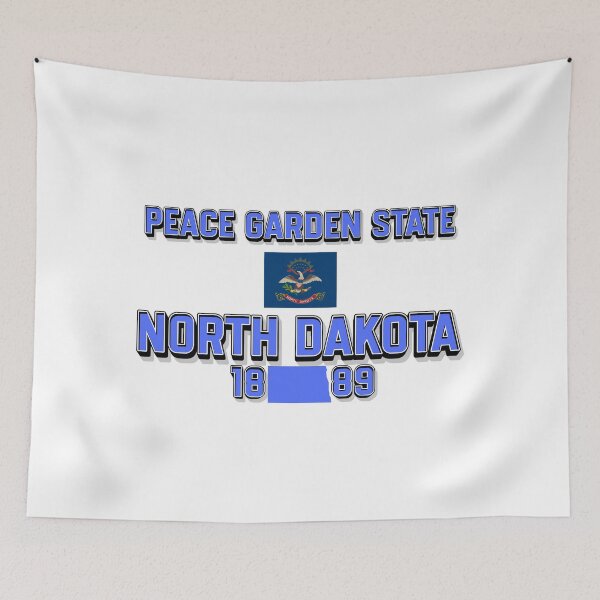Item preview, North Dakota: Peace Garden State Flag & Admission Date designed and sold by QuoteCanvas.TH.