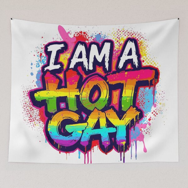 Item preview, I Am A Hot Gay Graffiti Pride Art designed and sold by EchoPrint Co..