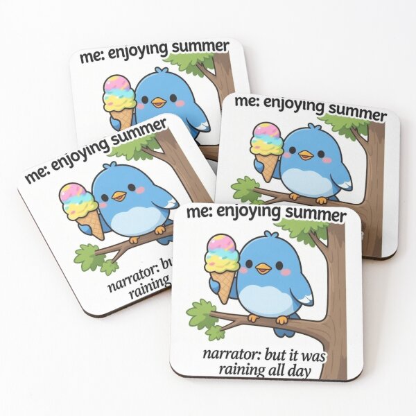Item preview, Enjoying Summer Bird Meme • Funny Weather Expectations Cartoon designed and sold by JustSketchs.