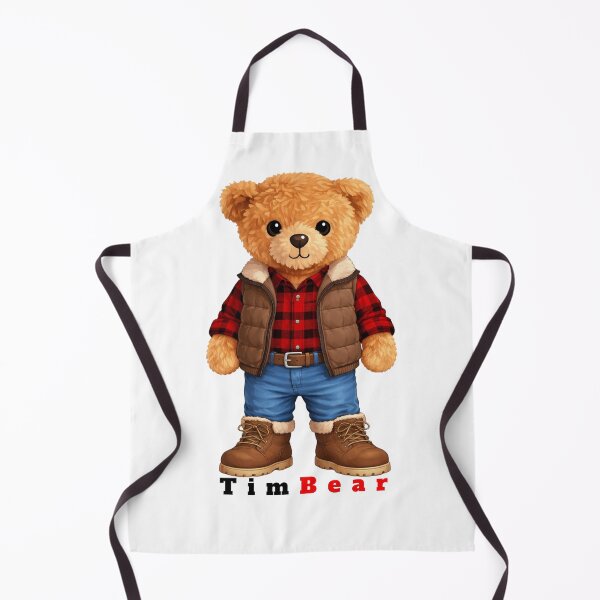 Item preview, Lumberjack Teddy Bear - Red Plaid Flannel & Vest Outfit designed and sold by CuteBear87.