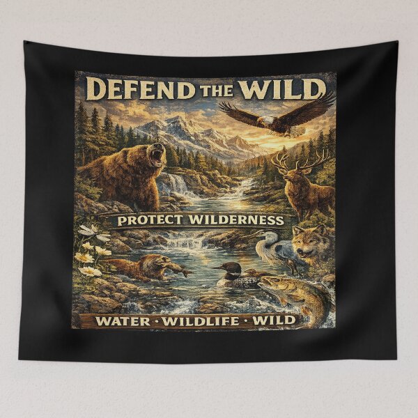 Item preview, DEFEND THE WILD, PROTECT WILDERNESS,  WILDLIFE. designed and sold by raspeed.