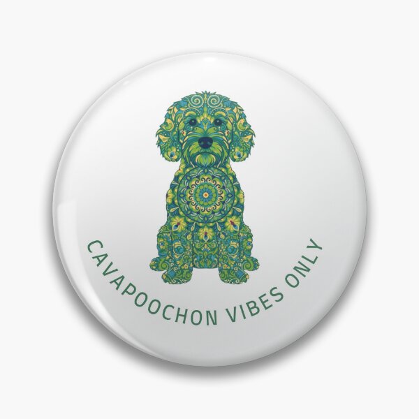 Item preview, Cavapoochon Vibes Only – Mandala Blue Dog Art | Cute Cavapoochon T-Shirt designed and sold by AmberWit.