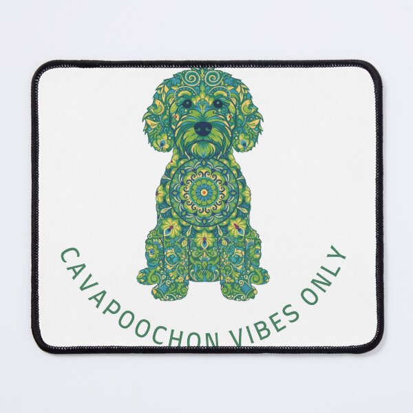 Item preview, Cavapoochon Vibes Only – Mandala Blue Dog Art | Cute Cavapoochon T-Shirt designed and sold by AmberWit.