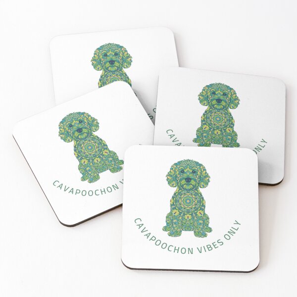 Item preview, Cavapoochon Vibes Only – Mandala Blue Dog Art | Cute Cavapoochon T-Shirt designed and sold by AmberWit.