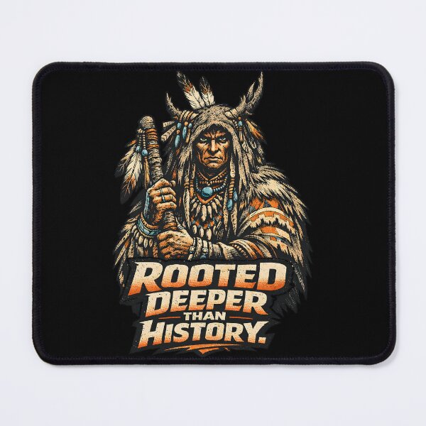 Item preview, Rooted Deeper Than History Indigenous Tribal Chief Art Ancestral Shaman Elder Headdress Ancient Heritage Spirit Medicine Man Native Warrior Wisdom Ethno Folk Aesthetic Spiritual Mystic Decor designed and sold by Vivaan Studio.