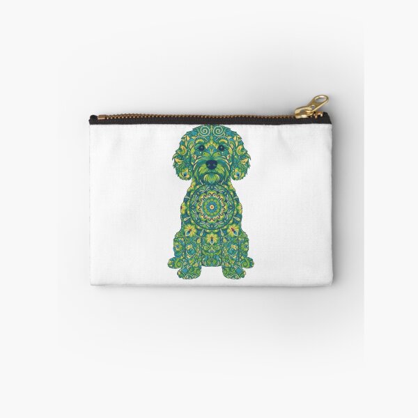 Item preview, Cavapoochon Mandala Dog Art – Green Boho Cavapoochon Illustration designed and sold by AmberWit.
