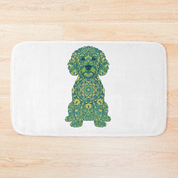 Item preview, Cavapoochon Mandala Dog Art – Green Boho Cavapoochon Illustration designed and sold by AmberWit.