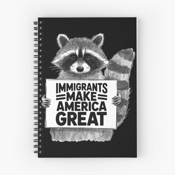 Item preview, Immigrants Make America Great Gift Unique Hand-Drawn Raccoon designed and sold by ketkacreations.